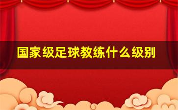 国家级足球教练什么级别