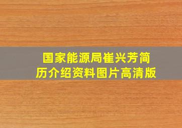 国家能源局崔兴芳简历介绍资料图片高清版