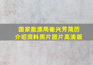 国家能源局崔兴芳简历介绍资料照片图片高清版