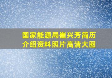 国家能源局崔兴芳简历介绍资料照片高清大图