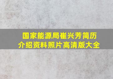 国家能源局崔兴芳简历介绍资料照片高清版大全