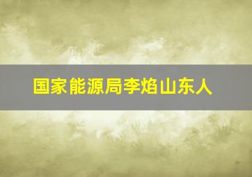 国家能源局李焰山东人