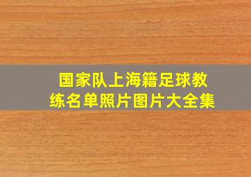 国家队上海籍足球教练名单照片图片大全集