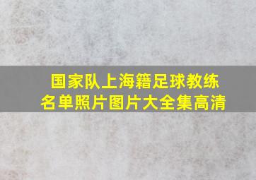 国家队上海籍足球教练名单照片图片大全集高清