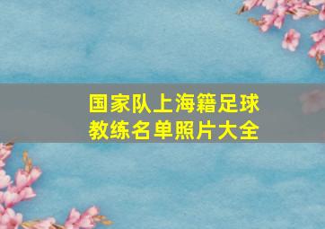 国家队上海籍足球教练名单照片大全