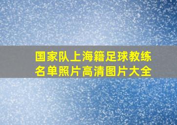 国家队上海籍足球教练名单照片高清图片大全