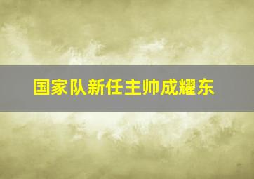 国家队新任主帅成耀东