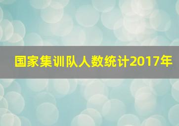 国家集训队人数统计2017年