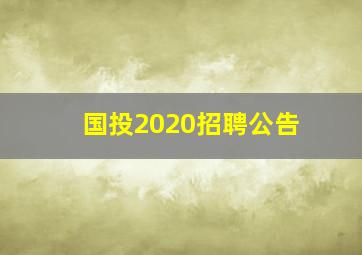 国投2020招聘公告