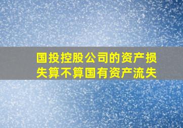 国投控股公司的资产损失算不算国有资产流失