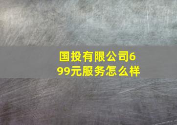 国投有限公司699元服务怎么样