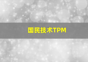 国民技术TPM