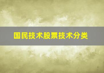 国民技术股票技术分类