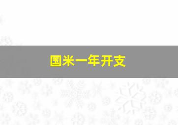 国米一年开支