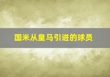 国米从皇马引进的球员