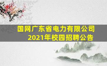 国网广东省电力有限公司2021年校园招聘公告