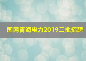 国网青海电力2019二批招聘