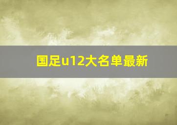 国足u12大名单最新