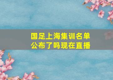 国足上海集训名单公布了吗现在直播