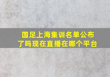 国足上海集训名单公布了吗现在直播在哪个平台