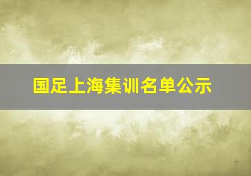 国足上海集训名单公示