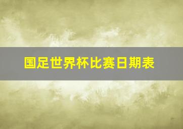 国足世界杯比赛日期表