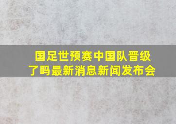 国足世预赛中国队晋级了吗最新消息新闻发布会