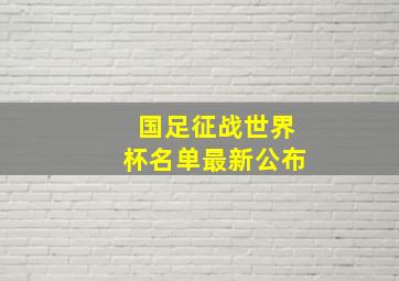 国足征战世界杯名单最新公布