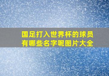 国足打入世界杯的球员有哪些名字呢图片大全