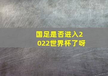 国足是否进入2022世界杯了呀