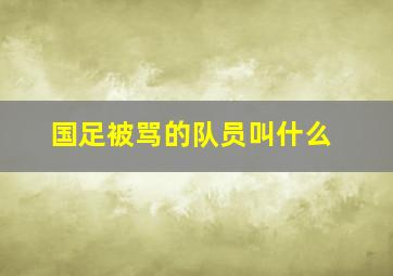 国足被骂的队员叫什么