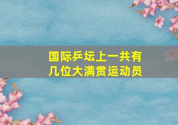 国际乒坛上一共有几位大满贯运动员