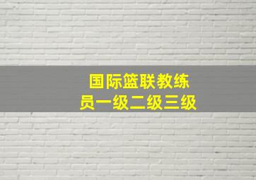 国际篮联教练员一级二级三级