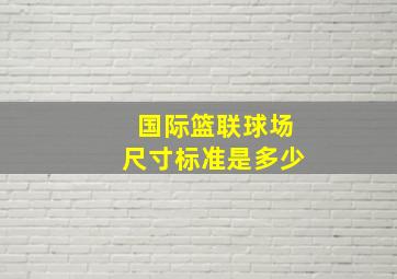 国际篮联球场尺寸标准是多少