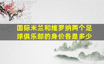 国际米兰和维罗纳两个足球俱乐部的身价各是多少