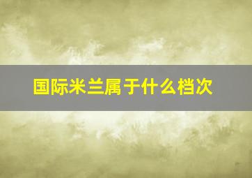 国际米兰属于什么档次