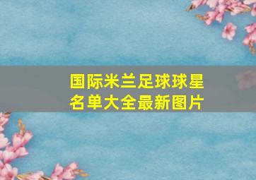 国际米兰足球球星名单大全最新图片