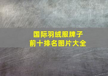 国际羽绒服牌子前十排名图片大全