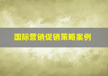 国际营销促销策略案例