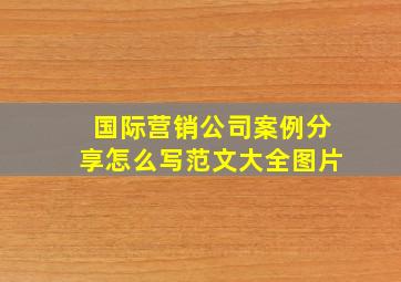 国际营销公司案例分享怎么写范文大全图片