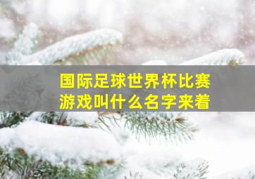 国际足球世界杯比赛游戏叫什么名字来着