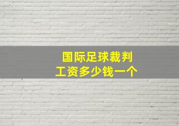 国际足球裁判工资多少钱一个