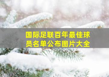 国际足联百年最佳球员名单公布图片大全