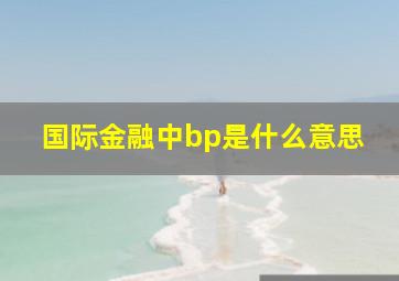 国际金融中bp是什么意思