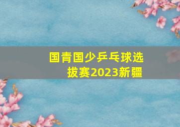 国青国少乒乓球选拔赛2023新疆