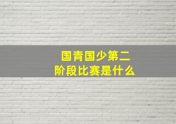 国青国少第二阶段比赛是什么