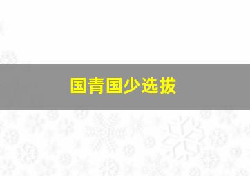 国青国少选拔