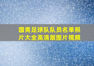 国青足球队队员名单照片大全高清版图片视频