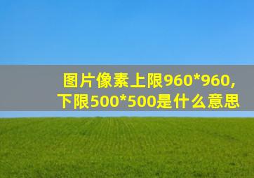 图片像素上限960*960,下限500*500是什么意思