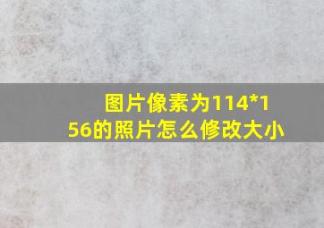 图片像素为114*156的照片怎么修改大小